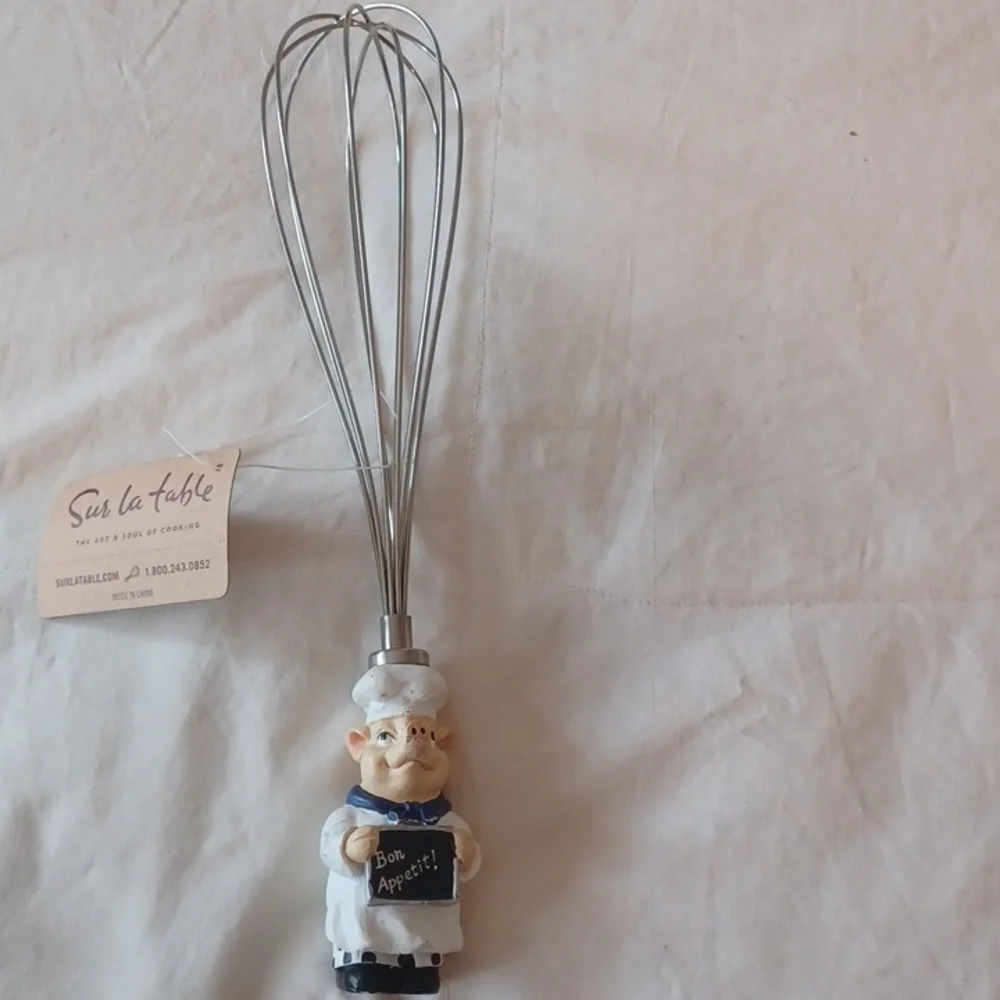 SUR LA TABLE wire whisk pig chef new with tag